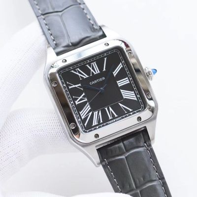 Cartier Santos Dumont 8215 Movement 39.5MM In Width Black Dial Square Men Watch